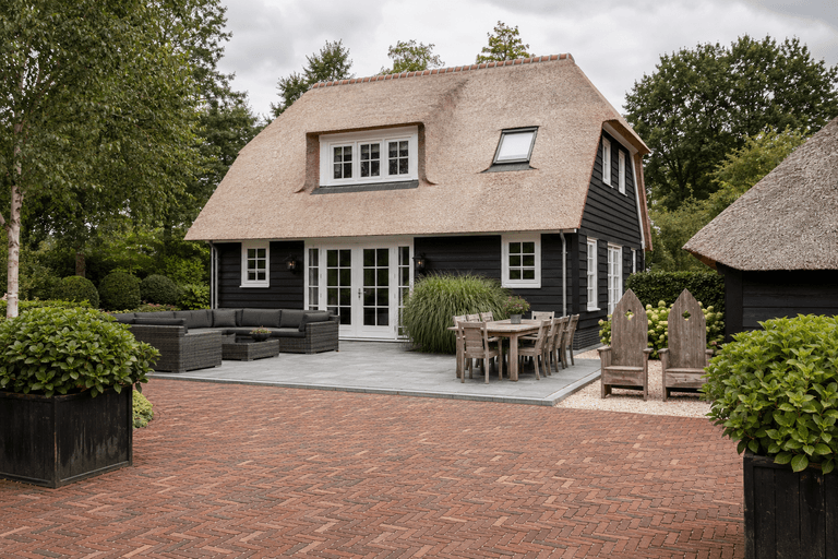 Landelijk huis met rietenkap
